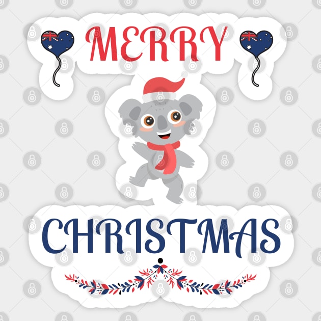 Australian Merry Christmas Koala Sticker by NickDsigns